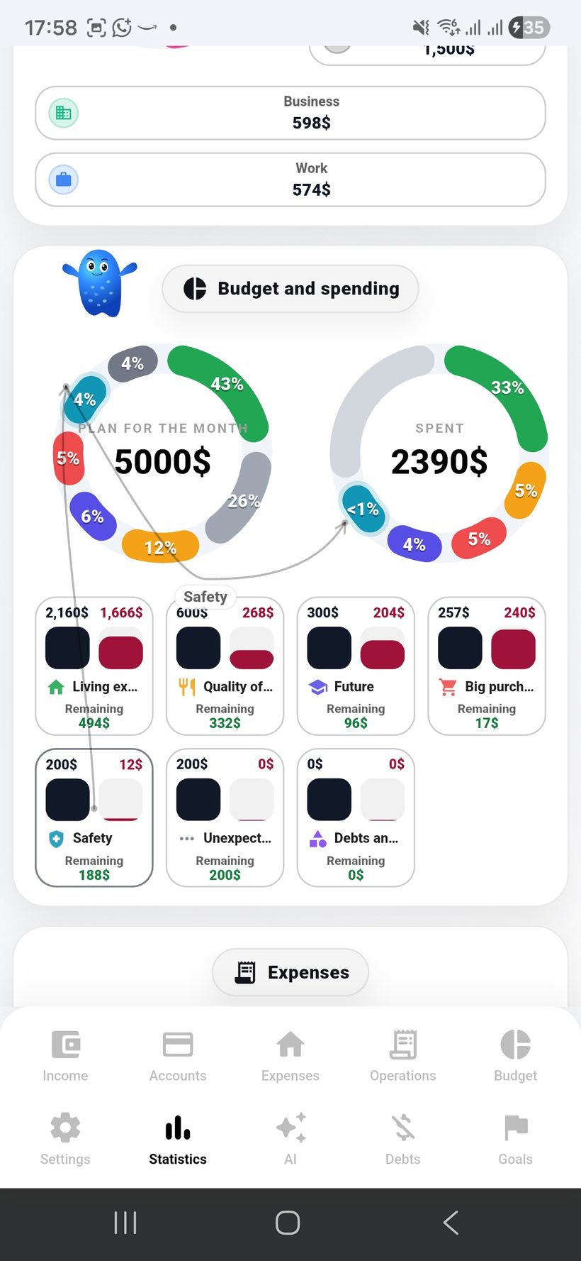 Statistics — screen 5